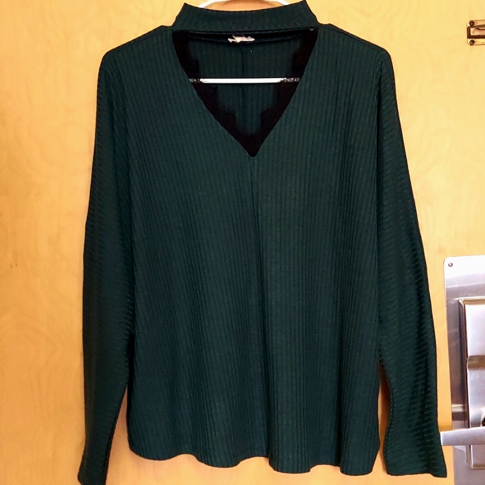 Long sleeve is by Hem & Thread and is a size S and a dark green color.